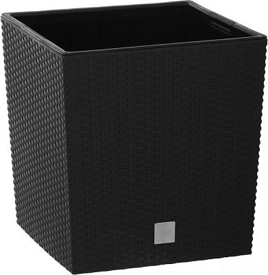 Горшок пластиковый Prosperplast Rato low 2 в 1 квадратный 32л антрацит (70895-433) 