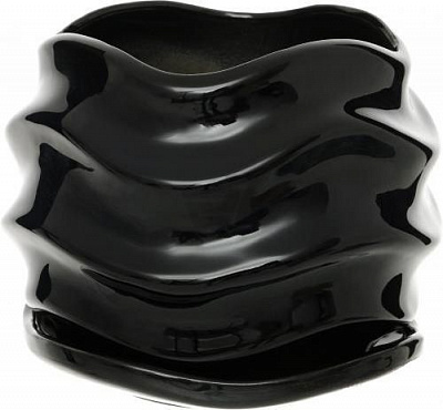 Горщик керамічний Eterna круглий чорний (PT 201-09 BL)