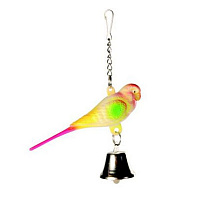 Игрушка Trixie попугайчик с колокольчиком на цепочке 9 см (5309)