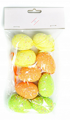 Набор декоративный Shunda Яйца пасхальные 12 шт. 3х5 см разноцветные (SD12-203071)