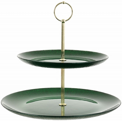 Фруктовница двухярусная Focus 21+28 см зеленая Dekor Cam 