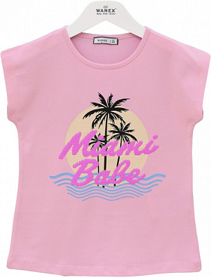 Футболка для девочек Wanex Футболки д/д ТМ Wanex 152 р. 95% бав., 5% ел.31549 р.152 розовый 