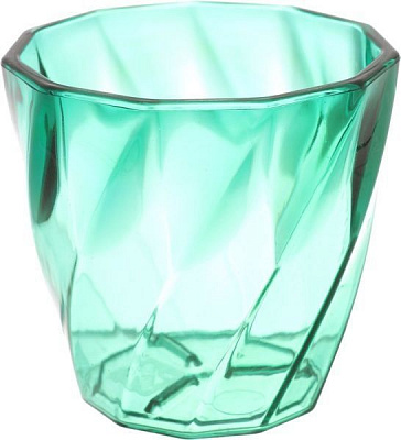 Кашпо Оранжерея для кактусов и суккулентов «Волна» фигурный 0,4л зеленый прозрачный 