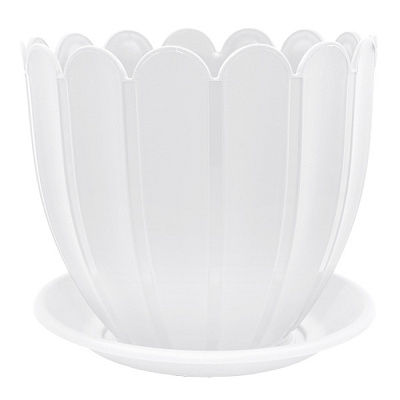 Горшок пластиковый Алеана Марго круглый 2,4л белый (112077) 