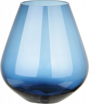 Ваза Blue 22х20,3 см синий Wrzesniak Glassworks
