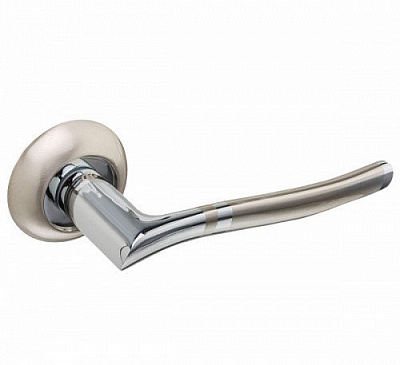 Ручка на розетке Solo A1222E9 SN/CP без запирания матовый никель/полированный хром