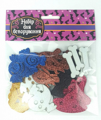 Набор наклеек с блестками Хэллоуин 35 шт. Аплі-Краплі