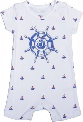 Песочник Фламинго р.68 белый с синим 509-222-26 