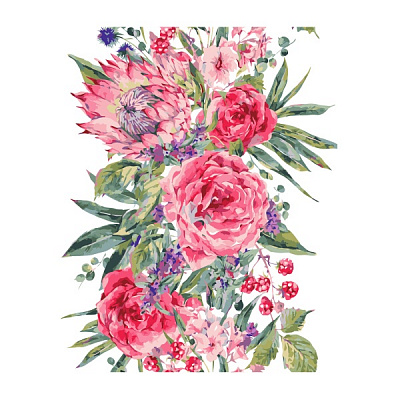 Картина по номерам Розовые цветы VA-3026 40х50 см Strateg 