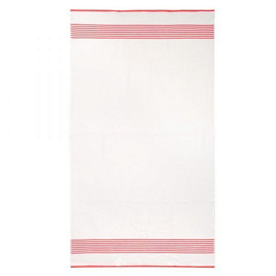 Полотенце пляжное Полоски 90x160 см белый/ коралловый 