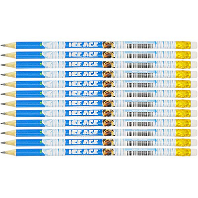 Набор карандашей чернографитных Ice Age 12 шт с ластиком Cool For School