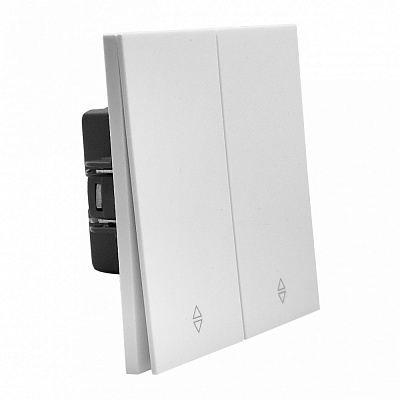 Вимикач прохідний двоклавішний HausMark INO без підсвітки білий WS-2G-EU-White