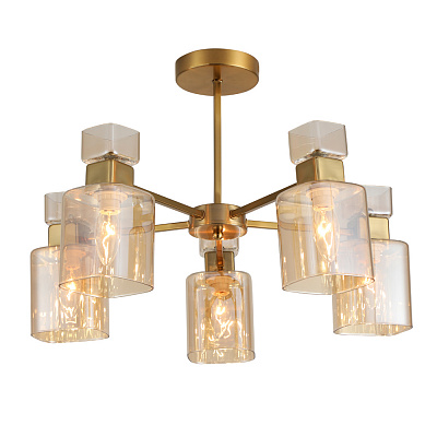 Люстра подвесная ARDERO OLIVIA 5xE14 античное золото BL1150-2