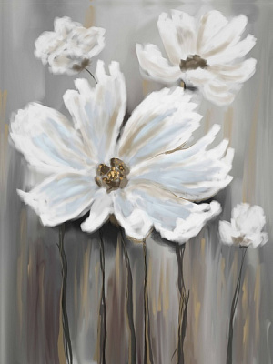 Репродукция Белые цветы 60x80 см Арт Фемелі 