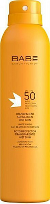 Спрей солнцезащитный BABE Laboratorios Прозрачный влагостойкий SPF 50 200 мл