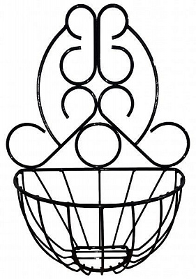 Тримач для горщиків навісний напівкруглий 30,1x39,5 см чорний