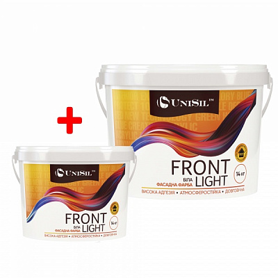 Краска фасадная акриловая водоэмульсионная UniSil Front Light мат белый 14 кг + 3,5 кг 