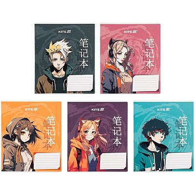 Тетрадь школьная 18 лист. клетка Kite Anime KITE