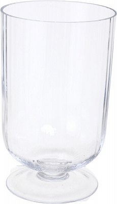 Ваза стеклянная Wrzesniak Glassworks Stripe на ножке 24 см прозрачная 15-4222