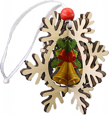 Подвеска Снежинка 9 см разноцветный 1220286