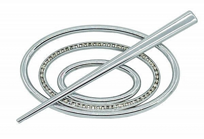 Заколка Овал 2 Еліт 60х100 мм срібло глянець В0022-2 MISLT