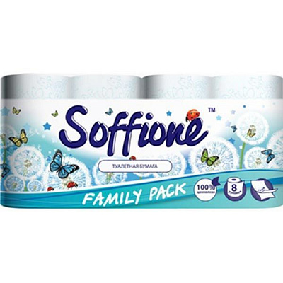 Soffione Natural Family Pack трехслойная 8 шт.