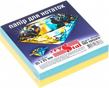 Бумага для заметок 85x85 мм 300 аркушей желто-голубая Crystal