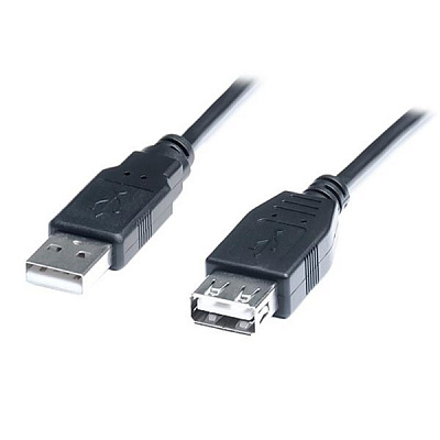 Кабель Real-el USB Am – USB Af 2 м чорний (USB 2.0 Pro AM-AF 2m, black (R)