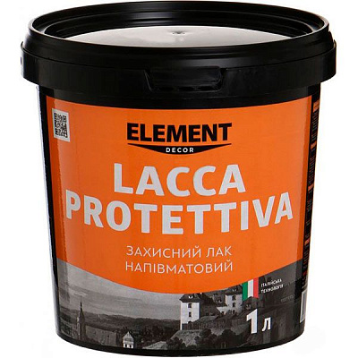 Лак Decor Lacca Protettiva Element Decor напівмат 1 л прозорий