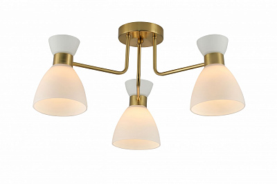 Люстра стельова Sensio Gavr 3x40 Вт E27 білий із золотистим LS-07304/3WG-E2740W