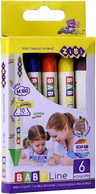 Олівці воскові BABY Line 6 шт. ZiBi