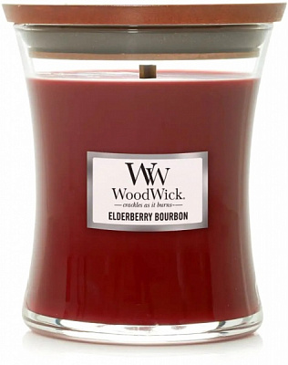 Свеча ароматическая Woodwick Medium Elderberry Bourbon 275 г 