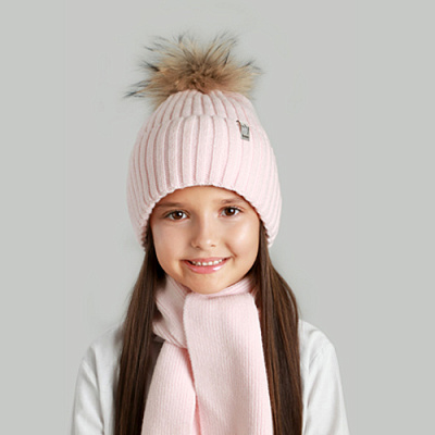 Шапка для девочек Elf-kids Аврора р.50-52 розовый 