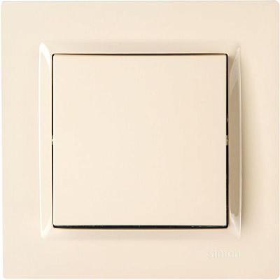 Выключатель одноклавишный Simon 10 без подсветки 10 А 250В кремовый CW1.01/41