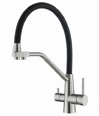 Змішувач для кухні Mixxen Командор чорний з підключенням до фільтру MXKP0782