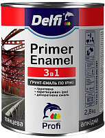 Ґрунт-емаль Delfi по іржі 3 в 1 сірий глянець 2,8кг