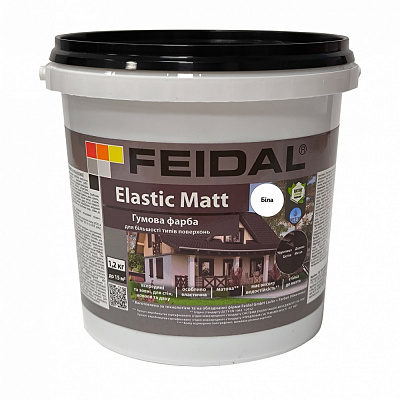 Краска резиновая водоэмульсионная Feidal Elastic Matt мат белый 1,2кг