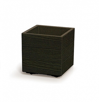 Горщик для квітів пластик Madera Square Eco Wood 300 мм квадратний кавовий PRP (82740-4625)