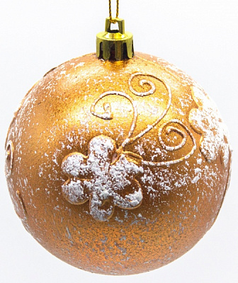 Куля новорічна Квітка d80 3246 80 мм золото 3246