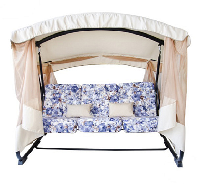 Качель с навесом Vitan Фемелы - 2 голубые цветы 1720x2130x1560 мм