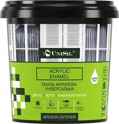 Акваемаль UniSil Acrilic Enamel RAL 9003 біла 0,85кг