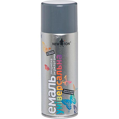 Эмаль аэрозольная New Ton универсальная RAL 7024 темно-серый глянец 400 мл