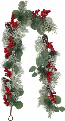 Гірлянда хвойна з ягодами шишками та листям 1,5 м