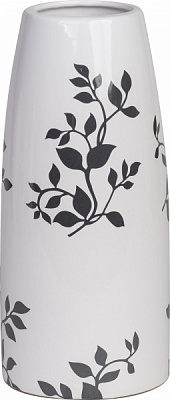 Ваза керамічна Eterna 2105 біла з сірим листям 39 см