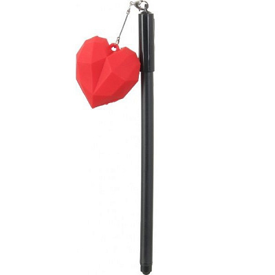 Ручка гелевая черная Сердце 