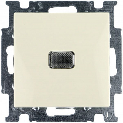 Вимикач одноклавішний ABB Basic 55 з підсвіткою 10 А 230В IP20 кремовий 2006/1 UCGL-92-507
