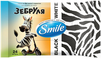 Влажные салфетки Smile «Зебруля» 24 шт.
