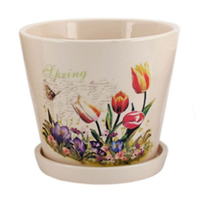 Горщик квітковий Тюльпан DHL12905-M 14.5х14.5х12 см
