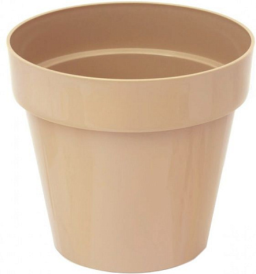 Горшок пластиковый Prosperplast Cube shine круглый 2,2л капучино (77951-7502) 