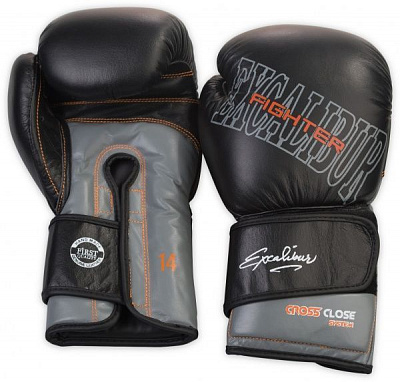 Боксерские перчатки Excalibur 529-07 SS19 10oz черный с серым